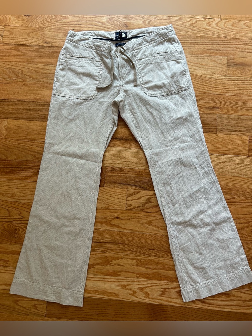 The North Face Larison Striped Linen Cotton Blend Pants Size 14 Drawstring